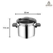 Cook Master 7 Parça Çok Fonksiyonlu Paslanmaz Çelik Buharlı Düdüklü Tencere Seti thumbnail 4