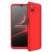 KNY Samsung Galaxy A12 Kılıf 3 Parça 360 Zore Ays Kapak Kırmızı - 1