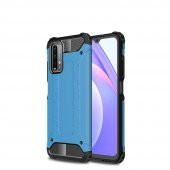 KNY Xiaomi Redmi Note 9 4G Kılıf Çift Katmanlı Armour Case Mavi - 1
