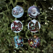 yılbaşı süsleri,ahşap yılbaşı ağacı süsü,6 adet yılbaşı süsü - 2