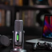 Thronmax M2G MDRILL ONE Gri USB 48Khz 16bit HD Kayıt 3,5mm ses Kontrol Led Type-C Mikrofon - 8