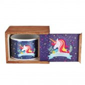 Gülümseyen Gökkuşağı Unicorn Biblolu Kalemlik Unicorn Kutulu Kupa Hediye Seti - 3