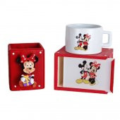 Minnie Mouse Puantiye Biblolu Kalemlik Mickey Minnie Kutulu Kupa Hediye Seti - 1