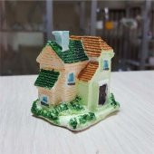 Teraryum İçin Mini Obhe Renkli Çatılı Ev - 1