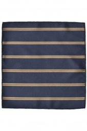 Brianze Vizon Çizgili Lacivert Mendilli Kravat thumbnail 4