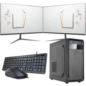 i7 14700 8GB DRR4 120GB SSD Çift 21.5" Monitörlü Ofis Bilgisayarı (Business) thumbnail 1