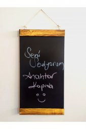 Ahşap Dekoratif Tebeşir Yazı Tahtası - 1
