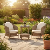 Conjunto Rattan Dedikodu Balkon Bahçe Takımı 2+1 Rehome thumbnail 4