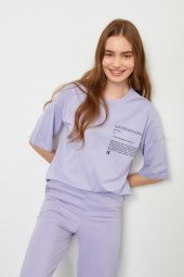 Lila T-Shirt Eşofman Altı Takım - 2