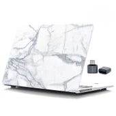 MacBook Pro 13 inç Kılıf A2338 M1 M2 Uyumlu Mermer Desenli TPU Sert Kapak thumbnail 4