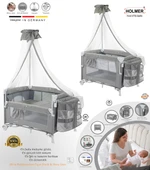 HOLMER Coolstyle Cibinlikli Anne Yanı Oyun Parkı 70x110cm Açık Gri+Aloevera Yatak thumbnail 3