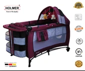Holmer Kids Eurostyle Oyun Parkı Park Yatak 60x120cm Mürdüm thumbnail 2