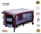 HOLMER Kids Maxi Comfort Coolstyle Anne Yanı Oyun Parkı/beşik 70x110cm Mürdüm thumbnail 3