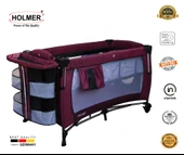 HOLMER Kids Maxi Comfort Coolstyle Anne Yanı Oyun Parkı/beşik 70x110cm Mürdüm thumbnail 2