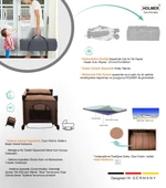 HOLMER Coolstyle (Anne Yanı -Deluxe Kumaş) Cibinlikli Dönenceli Oyun Parkı 70x110cm Bej + Aloevera Yatak thumbnail 7