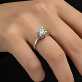 4 Tırnak Swarovski Taşlı Gümüş  Yüzük thumbnail 9