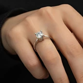 4 Tırnak Swarovski Taşlı Gümüş  Yüzük thumbnail 5