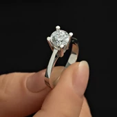 4 Tırnak Swarovski Taşlı Gümüş  Yüzük thumbnail 8