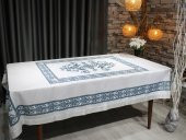 Suna Dikdörtgen Baskılı Masa Örtüsü Petrol thumbnail 1