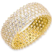 Gümüş 5 Sıra Altın Kaplama Tamtur Yüzük - 1