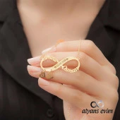 Gümüş Altın Kaplama Sonsuzluk Desenli İsimli Kolye - 1