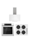 Ferre Fryart Beyaz Set ( D064 Beyaz Davlumbaz -CS206 Beyaz Ocak- XE63CB Fryart Beyaz Fırın) - 1