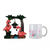 Flamingo 2 Li Set Flamingo Işıklı Biblo Flamingo Kupa - 1