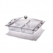 Akrilik Şeffaf 4lü Tek Kapaklı Kahvaltılık & Sunumluk - 1