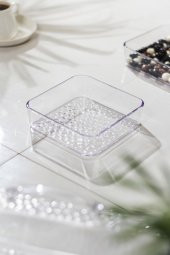 Akrilik Şeffaf 4lü Tek Kapaklı Kahvaltılık & Sunumluk - 3