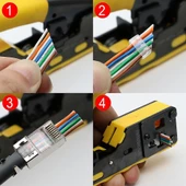 Crimper RJ45 Sıkma Aracı, Ağ Tel Soyucu Kablo Kesici,Hepsi bir arada 6P-RJ11/12 8P-RJ45 Crimper,, - 6