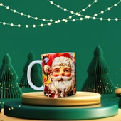 noel baba baskılı bardak,yılbaşı temalı bardak,yeni yıl bardağı, - 1