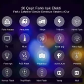 HyMark RGB-CL120 LED Video Fotoğraf Dolgu Işığı 9000K LCD Ekran 20 Efekt DSLR Vlog Canlı Yayın thumbnail 5