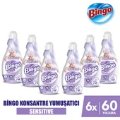 Bingo Soft Konsantre Çamaşır Yumuşatıcısı Sensitive 1440 ml X 6 Adet - 1