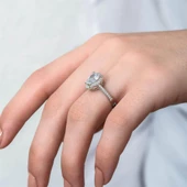 Damla Taşlı 925 Gümüş Tektaş Yüzük - 12