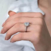 Damla Taşlı 925 Gümüş Tektaş Yüzük - 10