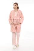 Luvmabelly MYRA9700 Peluş Sabahlıklı Hamile Pijama Takımı -Pembe - 1