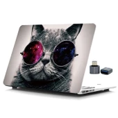 MacBook Pro 15 İnç Kedili Desen Sert Kılıf TPU Ince Hafif Tam Koruma A1707 A1990 Uyumlu thumbnail 4