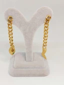 Yılan Temalı Altın Renkli Çelik Küpe (54522) thumbnail 2