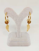 Melek Temalı Altın Renkli Çelik Küpe (54520) thumbnail 2