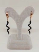 Yılan Temalı Rose Gold Renkli Çelik Küpe (54526) thumbnail 2