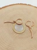 Yılan Temalı Altın Renkli Çelik Küpe (54532) thumbnail 3