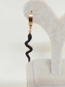 Yılan Temalı Rose Gold Renkli Çelik Küpe (54526) thumbnail 4