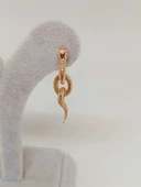 Yılan Temalı Altın Renkli Çelik Küpe (54528) thumbnail 5