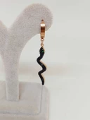 Yılan Temalı Rose Gold Renkli Çelik Küpe (54526) thumbnail 5