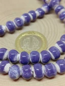 Mor Renk Sırlı Seramik Boncuk Dizi 8-9mm/29cm (54266) thumbnail 3