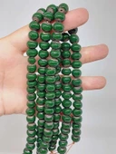 Yeşil Renk Sırlı Seramik Boncuk Dizi 8-9mm/28cm (54268) thumbnail 2