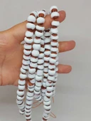 Beyaz Renk Sırlı Seramik Boncuk Dizi 8-9mm/29cm (54280) thumbnail 2