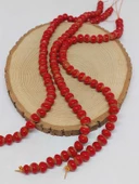 Kırmızı Renk Sırlı Seramik Boncuk Dizi 8-9mm/30cm (54284) thumbnail 1