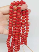 Kırmızı Renk Sırlı Seramik Boncuk Dizi 8-9mm/30cm (54284) thumbnail 2