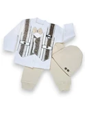 Papyonlu Erkek Bebek Takım 3lü Set - 8